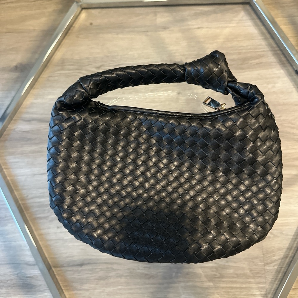 Anthropologie Black Woven Satchel